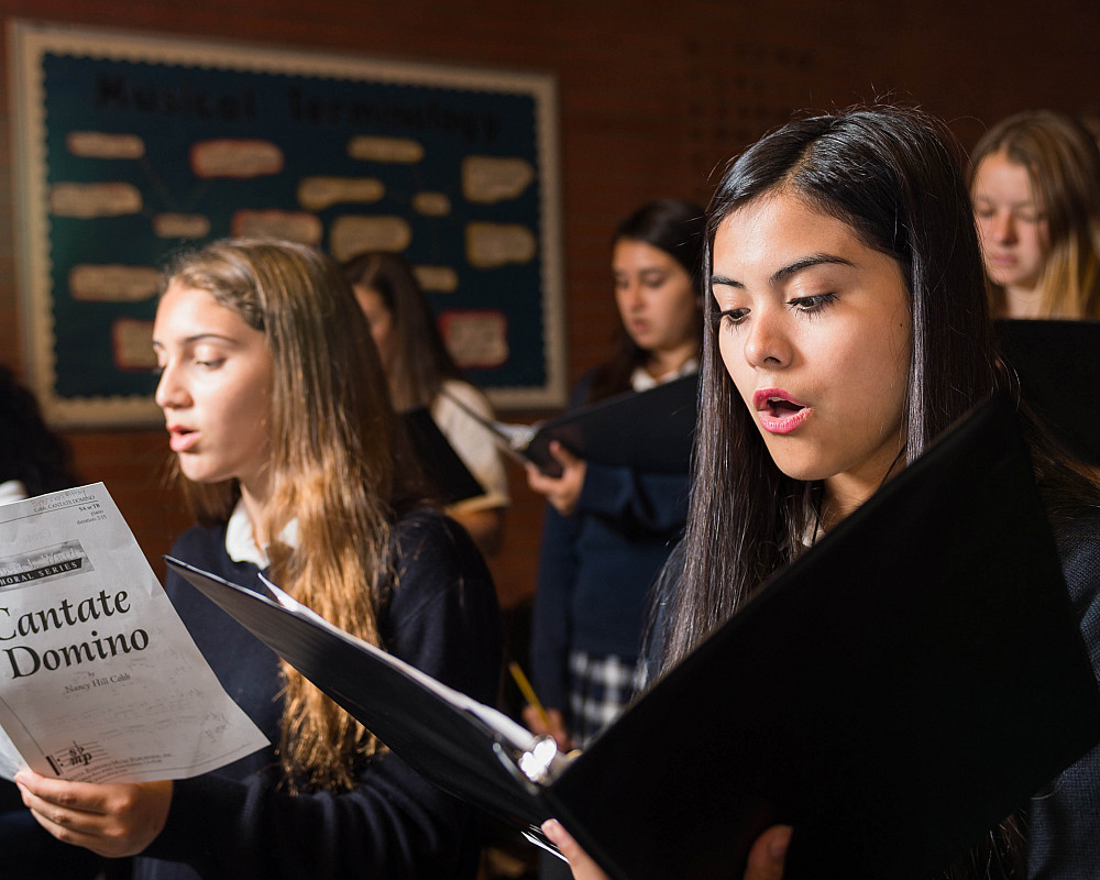 Caption for choir class photo.