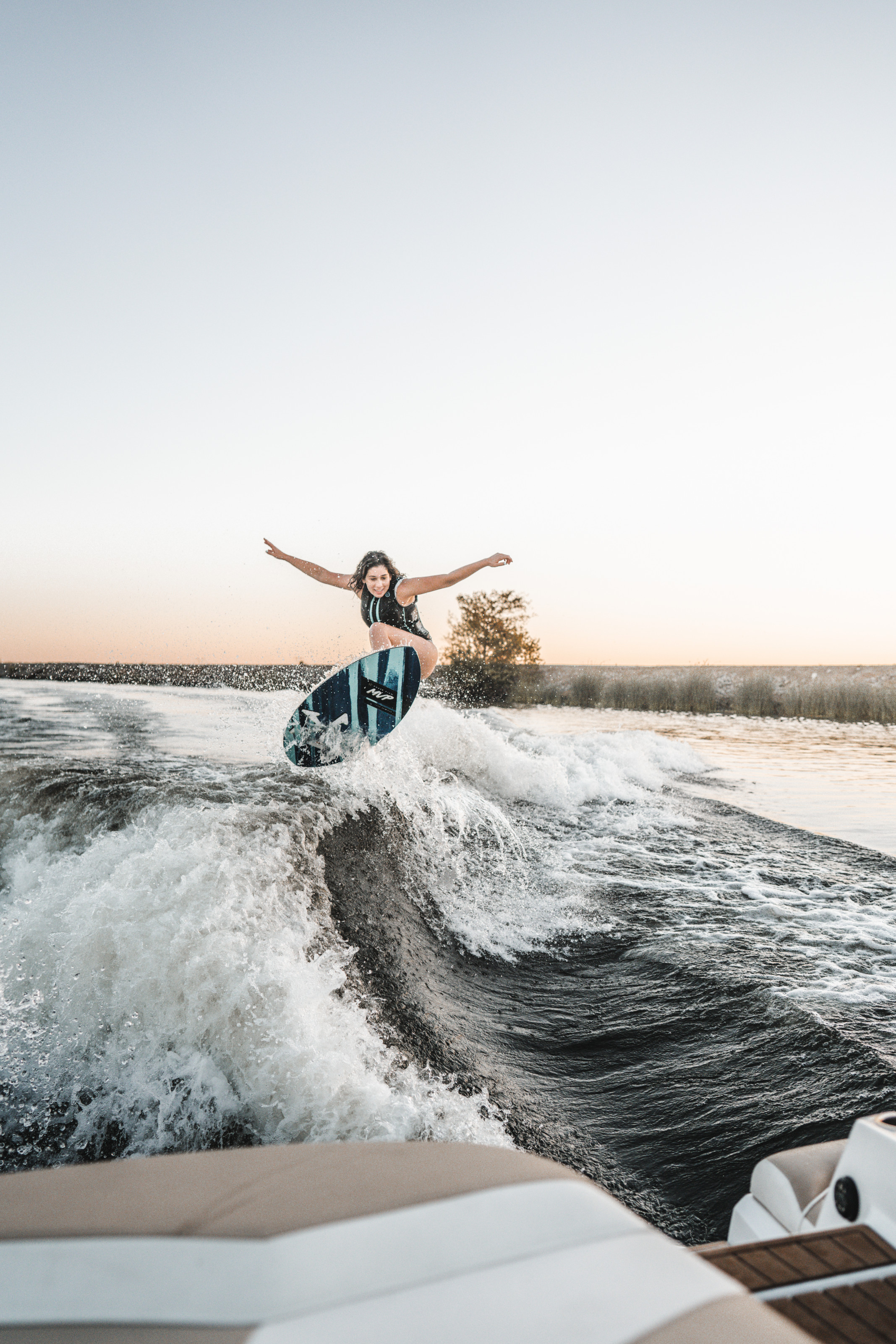 Jessica B. '23 Wake Surfing