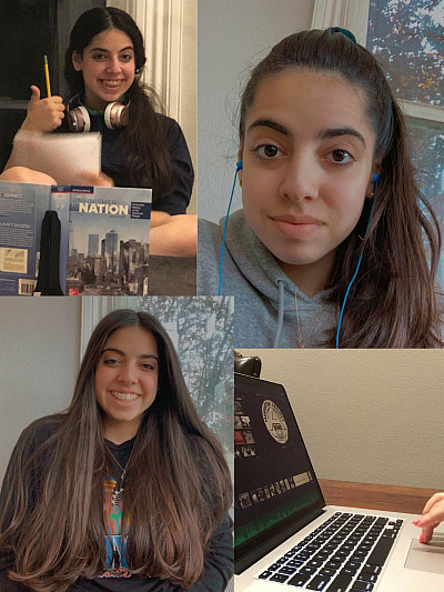 Kristen Rizkalli '22 works on her National History Project at its different stages